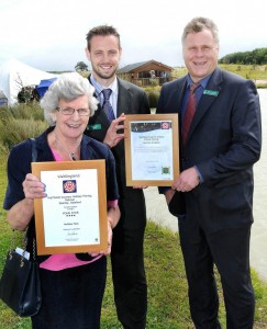 Paul Anderson & Chris Ashley – With Councillor Mrs Marion Brighton OBE